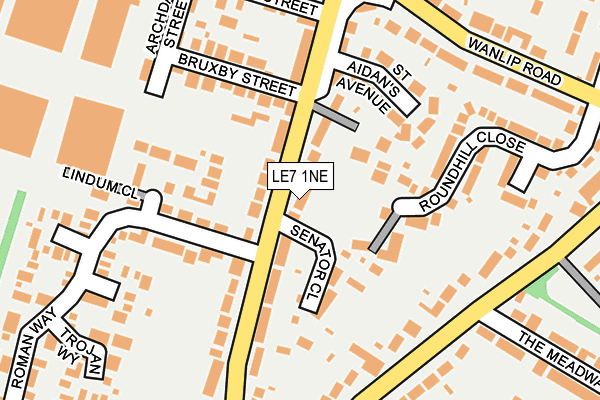 LE7 1NE map - OS OpenMap – Local (Ordnance Survey)