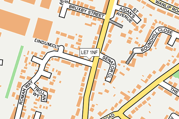 LE7 1NF map - OS OpenMap – Local (Ordnance Survey)