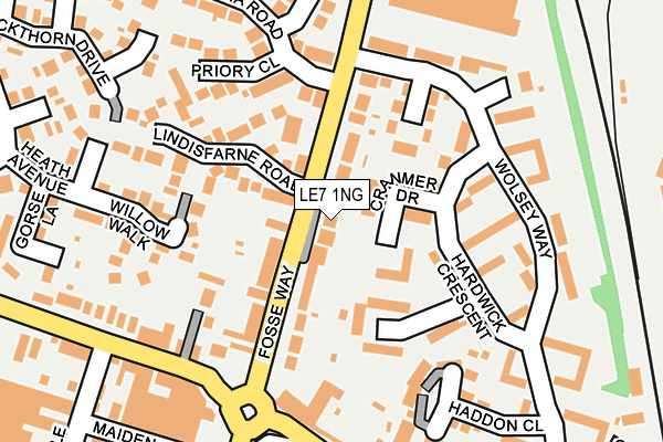 LE7 1NG map - OS OpenMap – Local (Ordnance Survey)