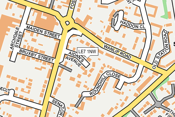 LE7 1NW map - OS OpenMap – Local (Ordnance Survey)