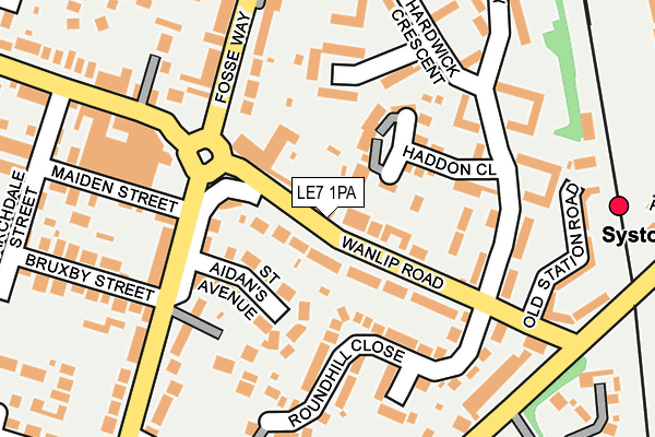 LE7 1PA map - OS OpenMap – Local (Ordnance Survey)