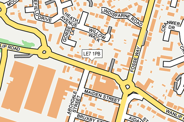 LE7 1PB map - OS OpenMap – Local (Ordnance Survey)