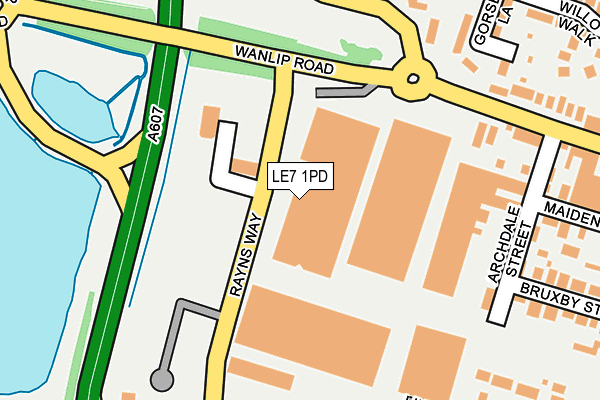 LE7 1PD map - OS OpenMap – Local (Ordnance Survey)
