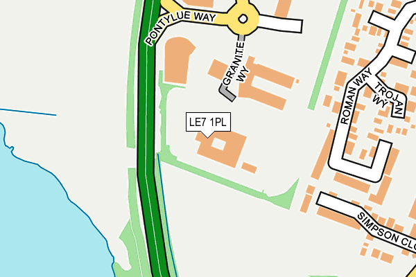 LE7 1PL map - OS OpenMap – Local (Ordnance Survey)