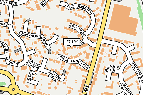LE7 1RY map - OS OpenMap – Local (Ordnance Survey)