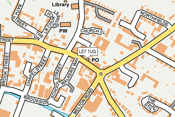 LE7 1UQ map - OS OpenMap – Local (Ordnance Survey)