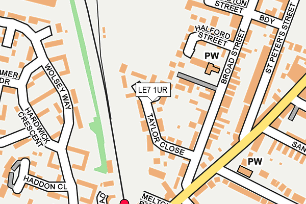 LE7 1UR map - OS OpenMap – Local (Ordnance Survey)