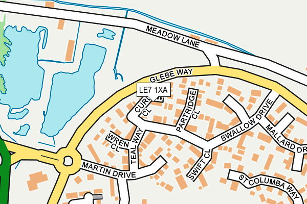 LE7 1XA map - OS OpenMap – Local (Ordnance Survey)