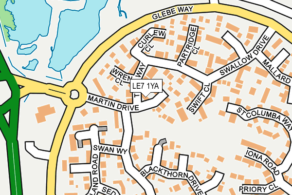 LE7 1YA map - OS OpenMap – Local (Ordnance Survey)