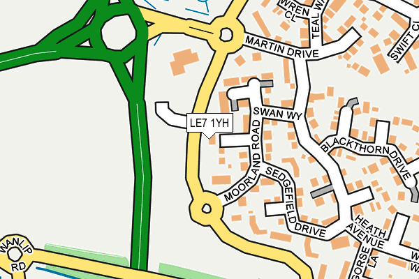 LE7 1YH map - OS OpenMap – Local (Ordnance Survey)