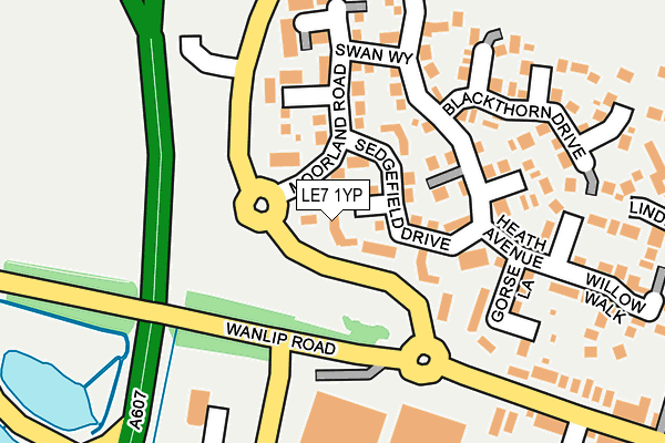 LE7 1YP map - OS OpenMap – Local (Ordnance Survey)