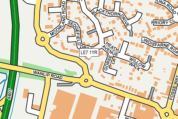 LE7 1YR map - OS OpenMap – Local (Ordnance Survey)
