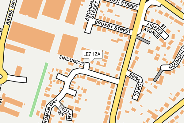 LE7 1ZA map - OS OpenMap – Local (Ordnance Survey)