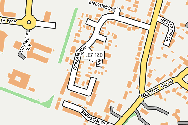 LE7 1ZD map - OS OpenMap – Local (Ordnance Survey)