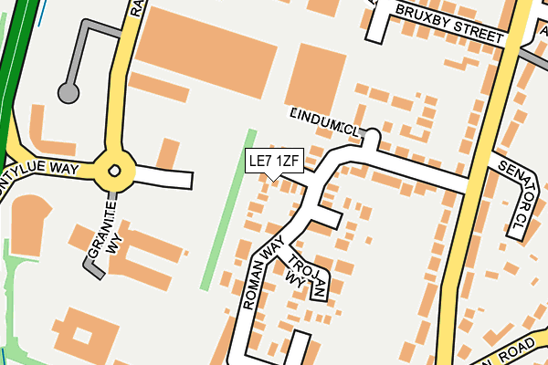 LE7 1ZF map - OS OpenMap – Local (Ordnance Survey)