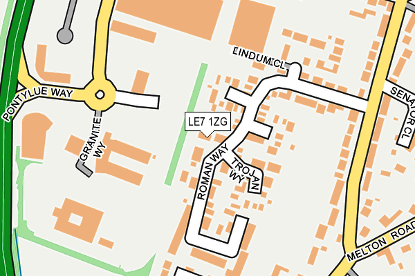 LE7 1ZG map - OS OpenMap – Local (Ordnance Survey)