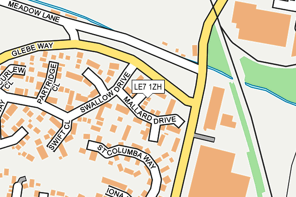 LE7 1ZH map - OS OpenMap – Local (Ordnance Survey)