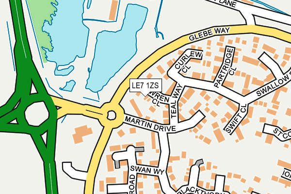 LE7 1ZS map - OS OpenMap – Local (Ordnance Survey)