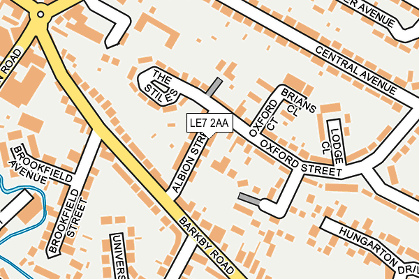 LE7 2AA map - OS OpenMap – Local (Ordnance Survey)