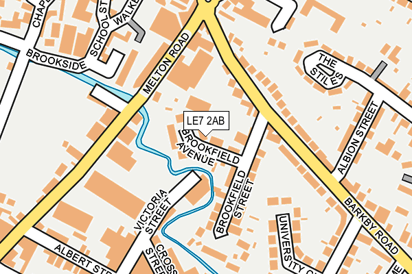 LE7 2AB map - OS OpenMap – Local (Ordnance Survey)