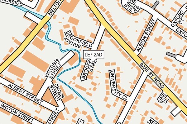 LE7 2AD map - OS OpenMap – Local (Ordnance Survey)