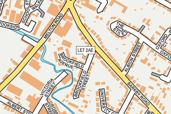 LE7 2AE map - OS OpenMap – Local (Ordnance Survey)