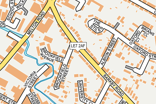 LE7 2AF map - OS OpenMap – Local (Ordnance Survey)