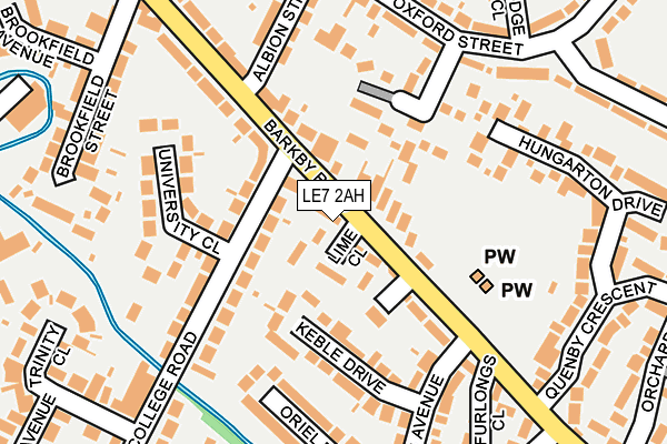 LE7 2AH map - OS OpenMap – Local (Ordnance Survey)