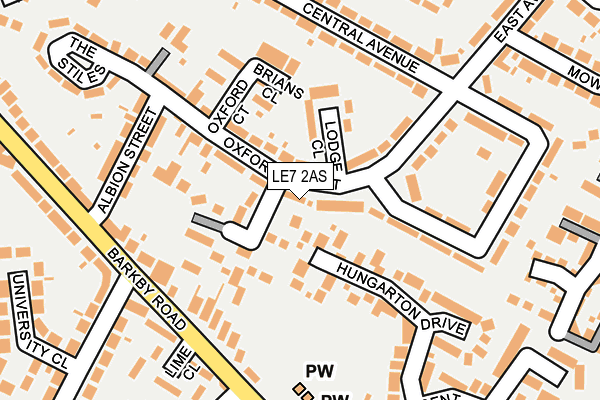 LE7 2AS map - OS OpenMap – Local (Ordnance Survey)
