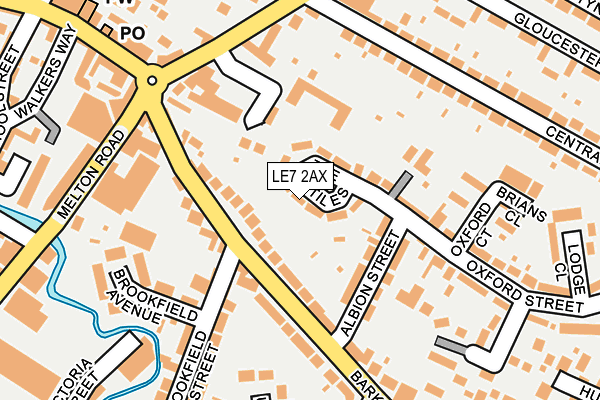 LE7 2AX map - OS OpenMap – Local (Ordnance Survey)