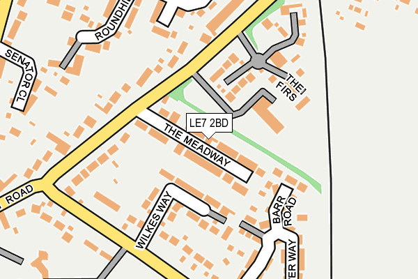 LE7 2BD map - OS OpenMap – Local (Ordnance Survey)