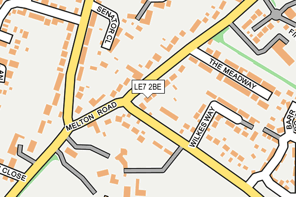 LE7 2BE map - OS OpenMap – Local (Ordnance Survey)