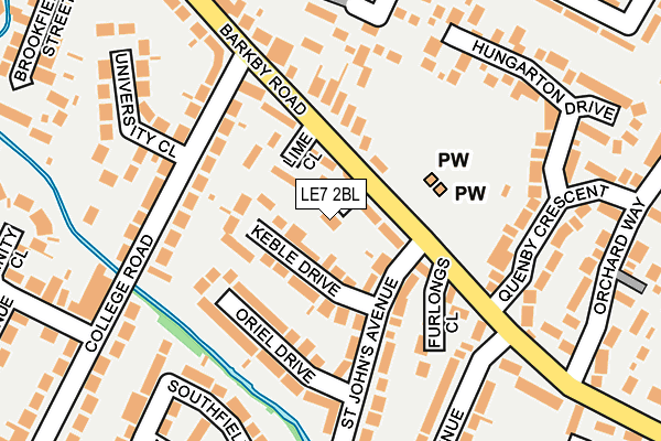 LE7 2BL map - OS OpenMap – Local (Ordnance Survey)