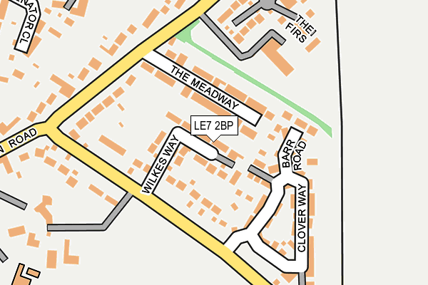 LE7 2BP map - OS OpenMap – Local (Ordnance Survey)