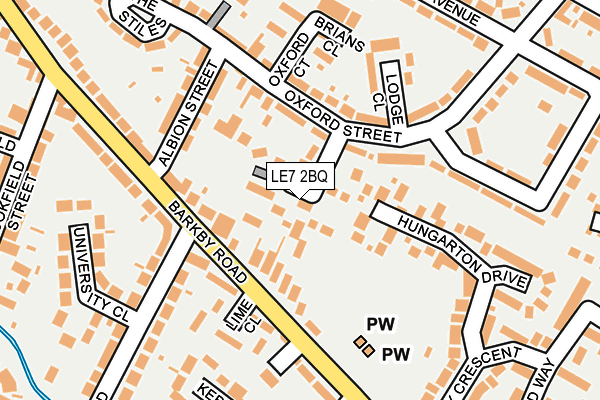 LE7 2BQ map - OS OpenMap – Local (Ordnance Survey)