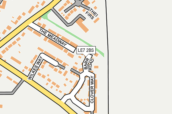 LE7 2BS map - OS OpenMap – Local (Ordnance Survey)