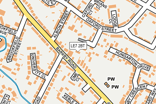 LE7 2BT map - OS OpenMap – Local (Ordnance Survey)