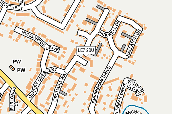 LE7 2BU map - OS OpenMap – Local (Ordnance Survey)