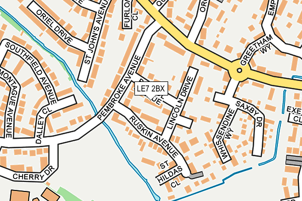 LE7 2BX map - OS OpenMap – Local (Ordnance Survey)