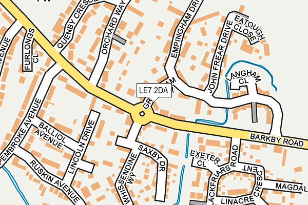 LE7 2DA map - OS OpenMap – Local (Ordnance Survey)