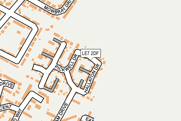 LE7 2DF map - OS OpenMap – Local (Ordnance Survey)