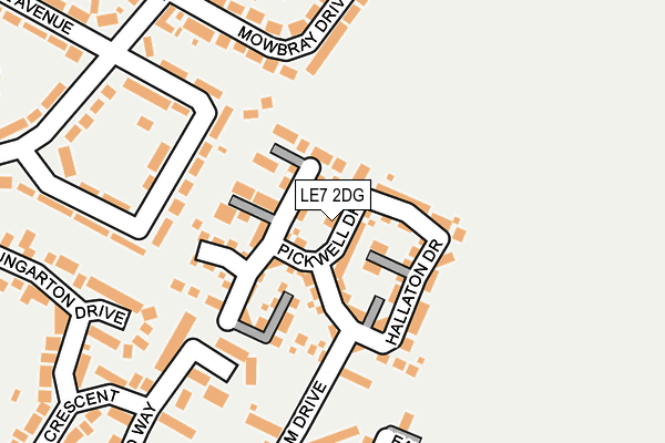 LE7 2DG map - OS OpenMap – Local (Ordnance Survey)