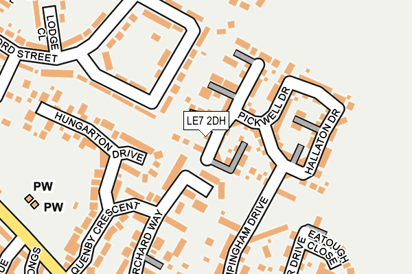 LE7 2DH map - OS OpenMap – Local (Ordnance Survey)