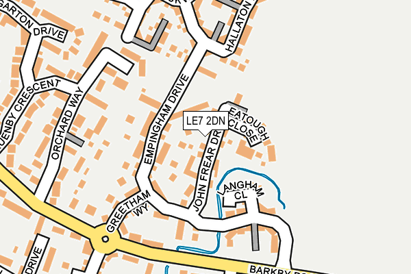 LE7 2DN map - OS OpenMap – Local (Ordnance Survey)