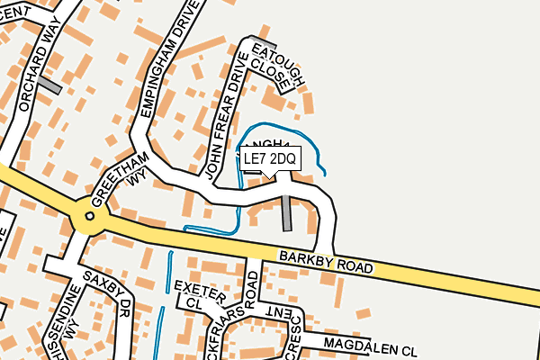 LE7 2DQ map - OS OpenMap – Local (Ordnance Survey)