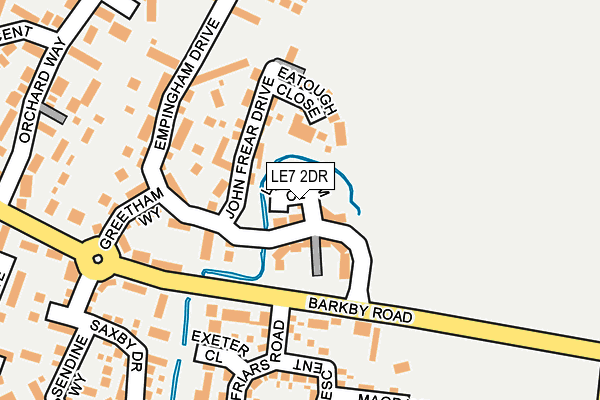 LE7 2DR map - OS OpenMap – Local (Ordnance Survey)