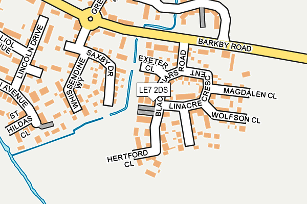 LE7 2DS map - OS OpenMap – Local (Ordnance Survey)