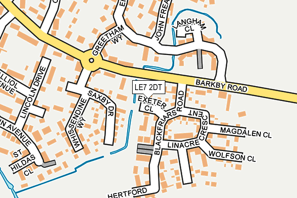 LE7 2DT map - OS OpenMap – Local (Ordnance Survey)
