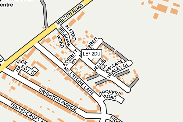 LE7 2DU map - OS OpenMap – Local (Ordnance Survey)