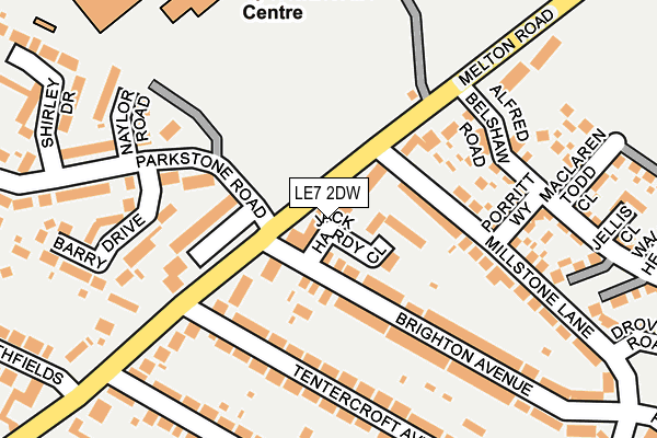 LE7 2DW map - OS OpenMap – Local (Ordnance Survey)